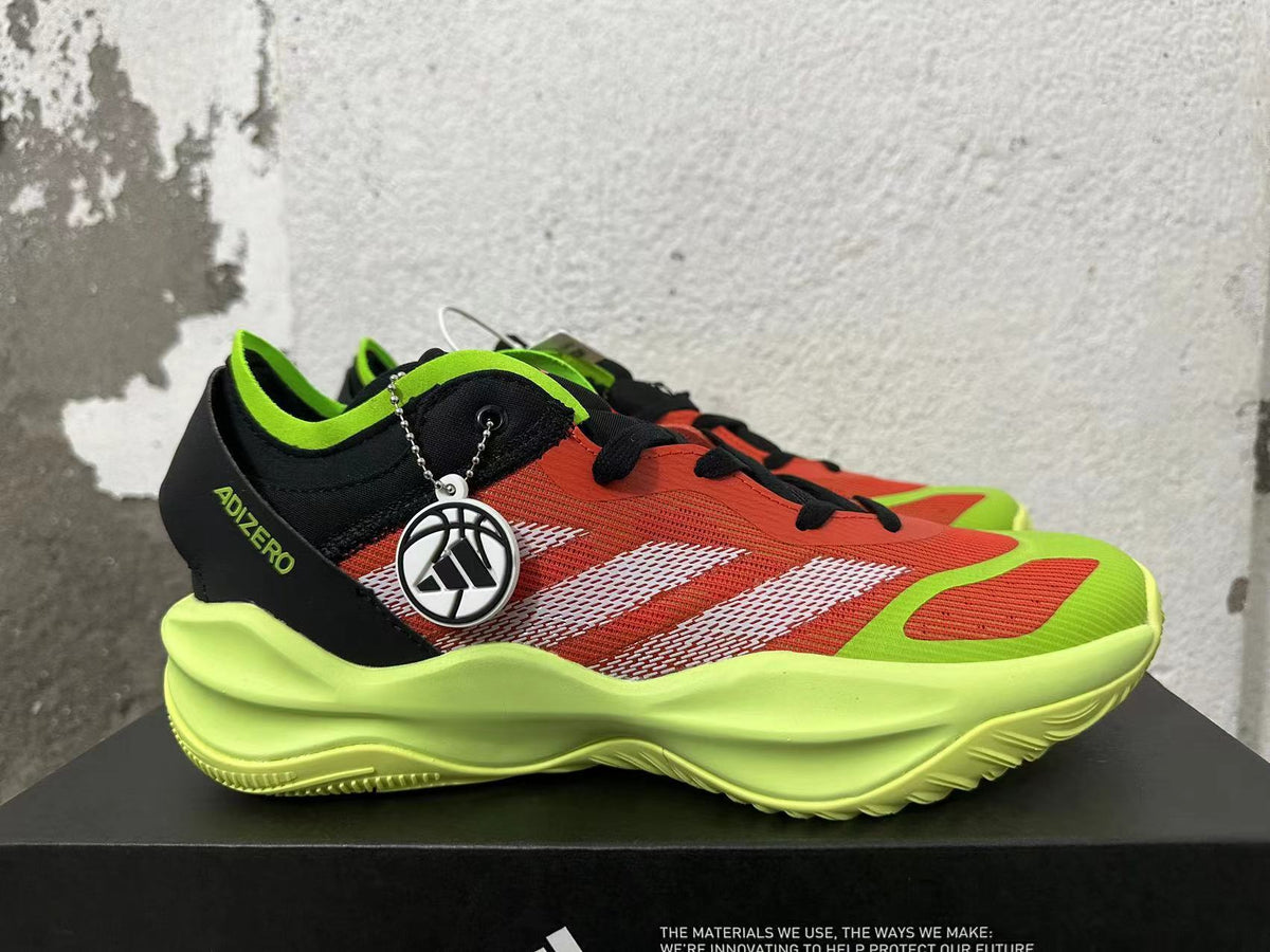adidas Adizero Basketball Shoes Black Orange Lime