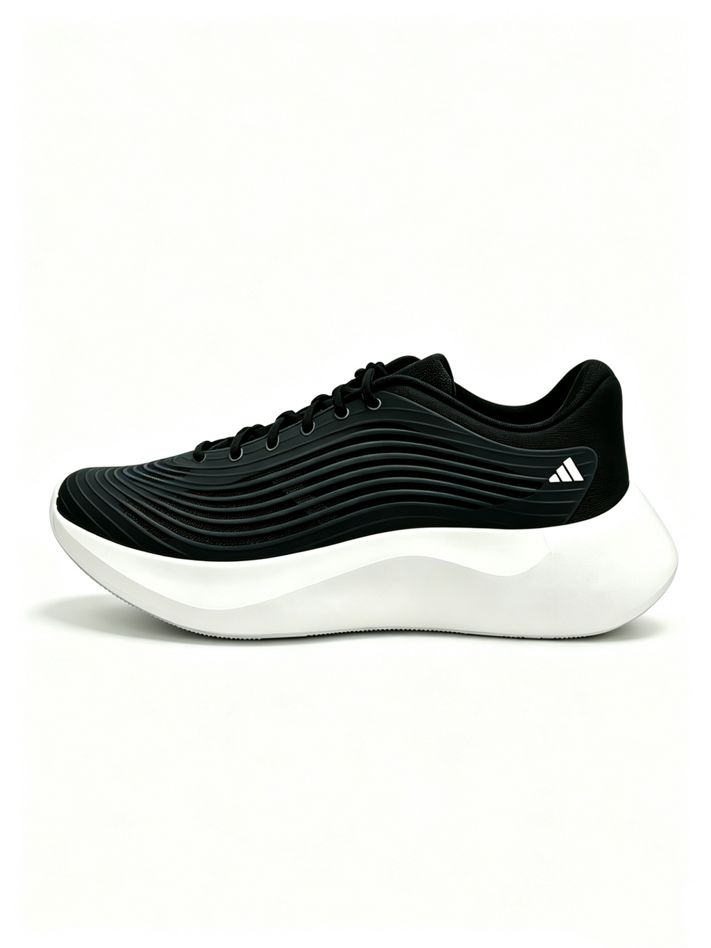 Black and White Adidas Running-Style Sneakers