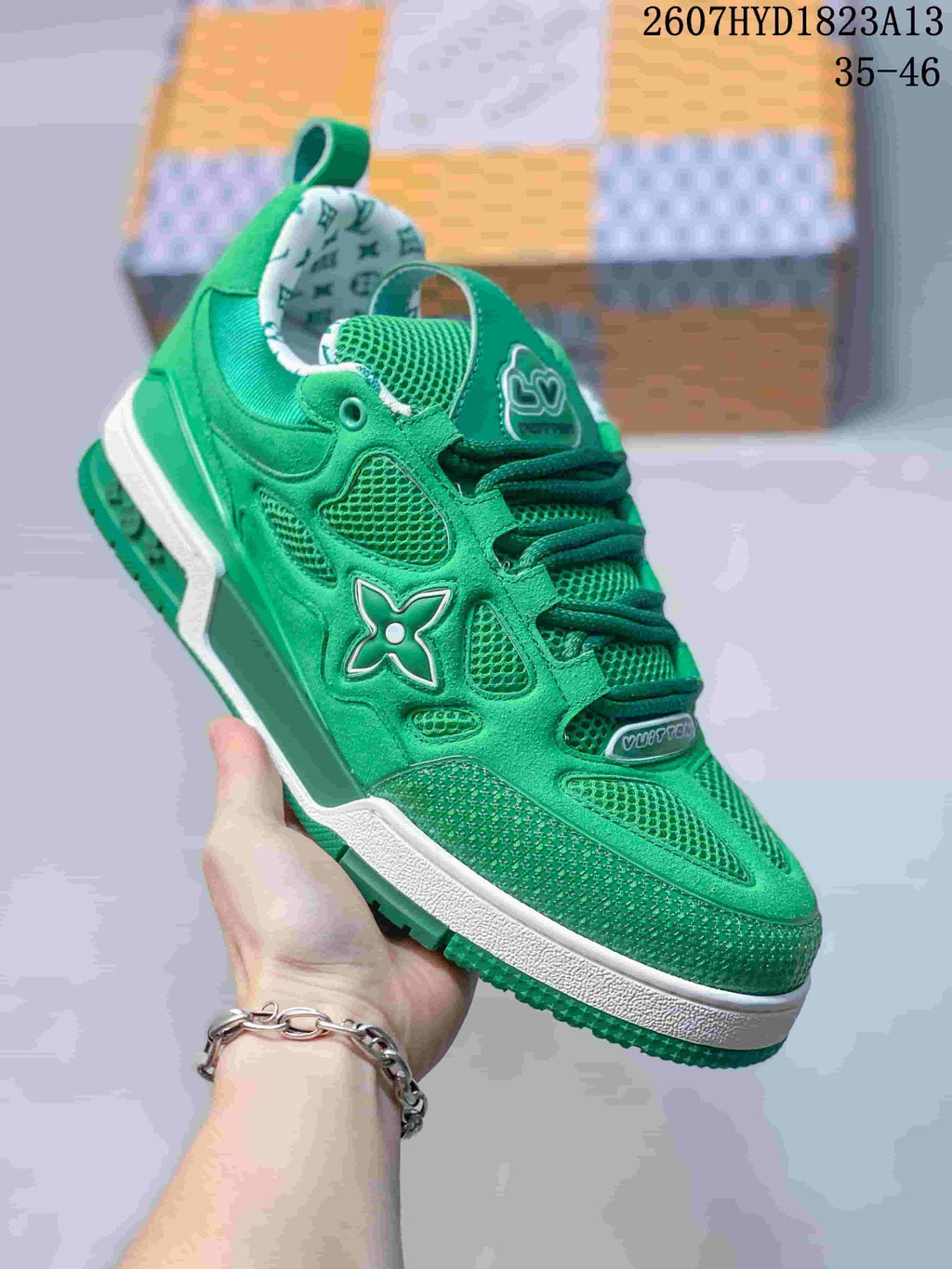 Louis Vuitton Trainer Sneakers Green 2607HYD1823A13