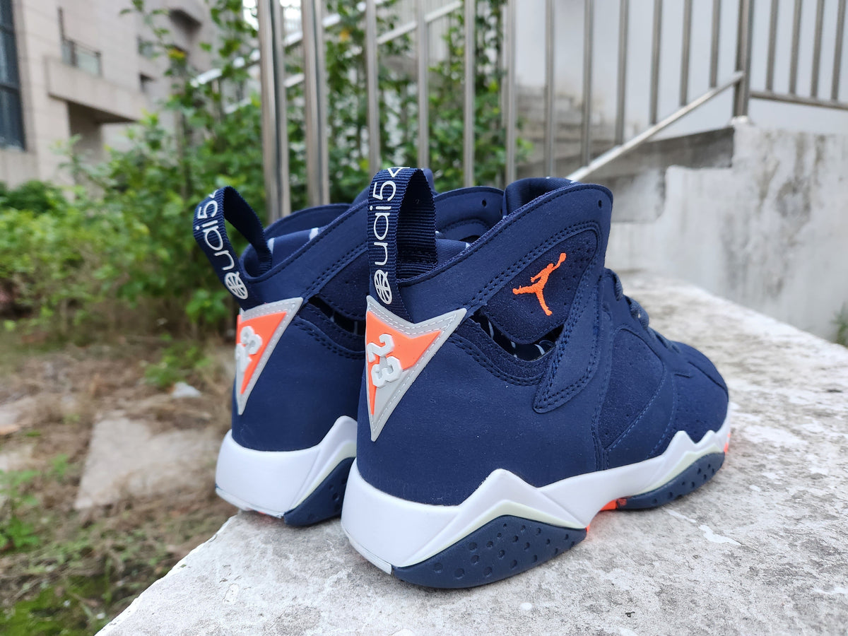 Jordan 7 Men's Sneakers in Navy, White and Orange