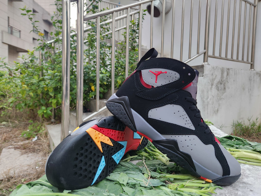 Air Jordan 7 Black Grey Red High-Top Sneakers