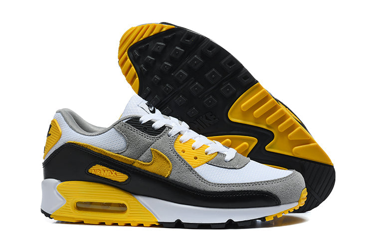 Nike Air Max 90 Sneakers in White, Grey, Black and Yellow