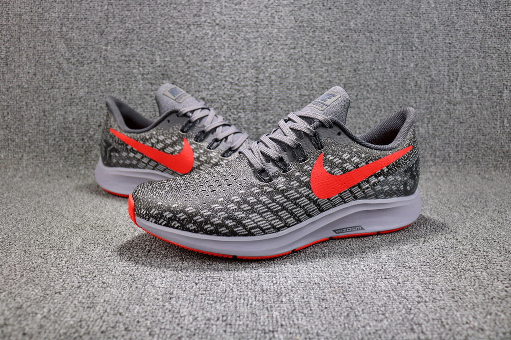 Nike Air Zoom Pegasus 35 Running Shoes, Grey/Crimson 942851-006