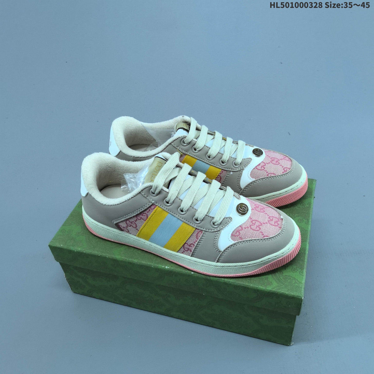 Gucci Distressed Screener Low-Top Sneakers