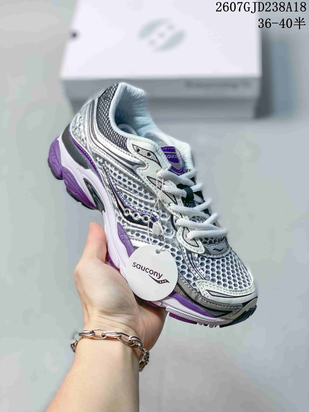 Saucony Progrid Omni 9 Sneakers White Gray Purple
