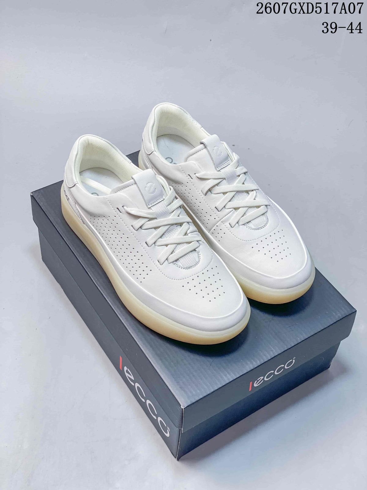 ECCO Men's White Leather Sneakers 2607GXD517A07
