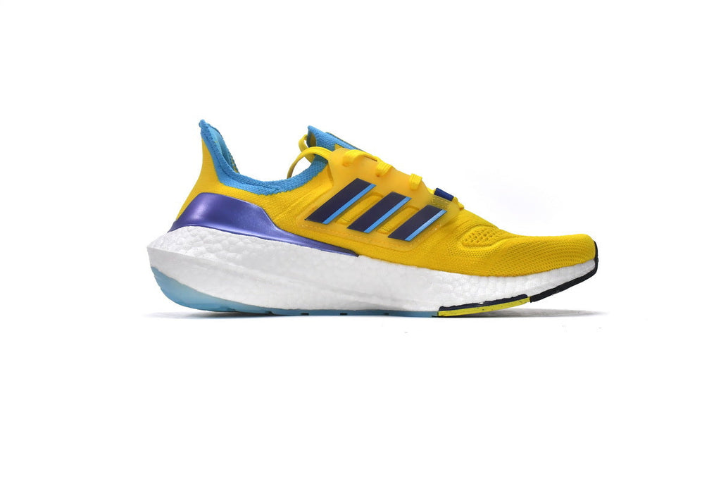 adidas UltraBoost 22 Running Shoes, Yellow and Blue, GW1710