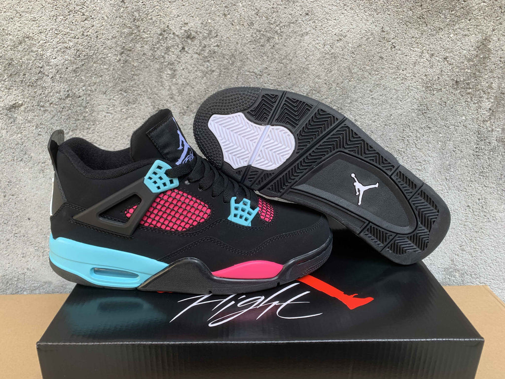 Jordan 4 Retro Sneakers Black, Pink and Blue