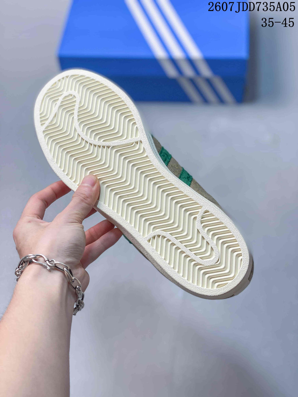 adidas Superstar Sneakers Beige Green Shell-Toe Style 2607JDD735A05