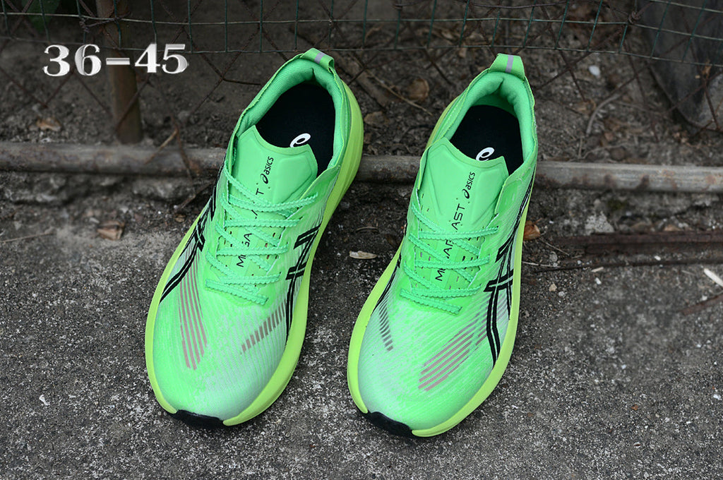 ASICS Green Running Shoes with Black Logo