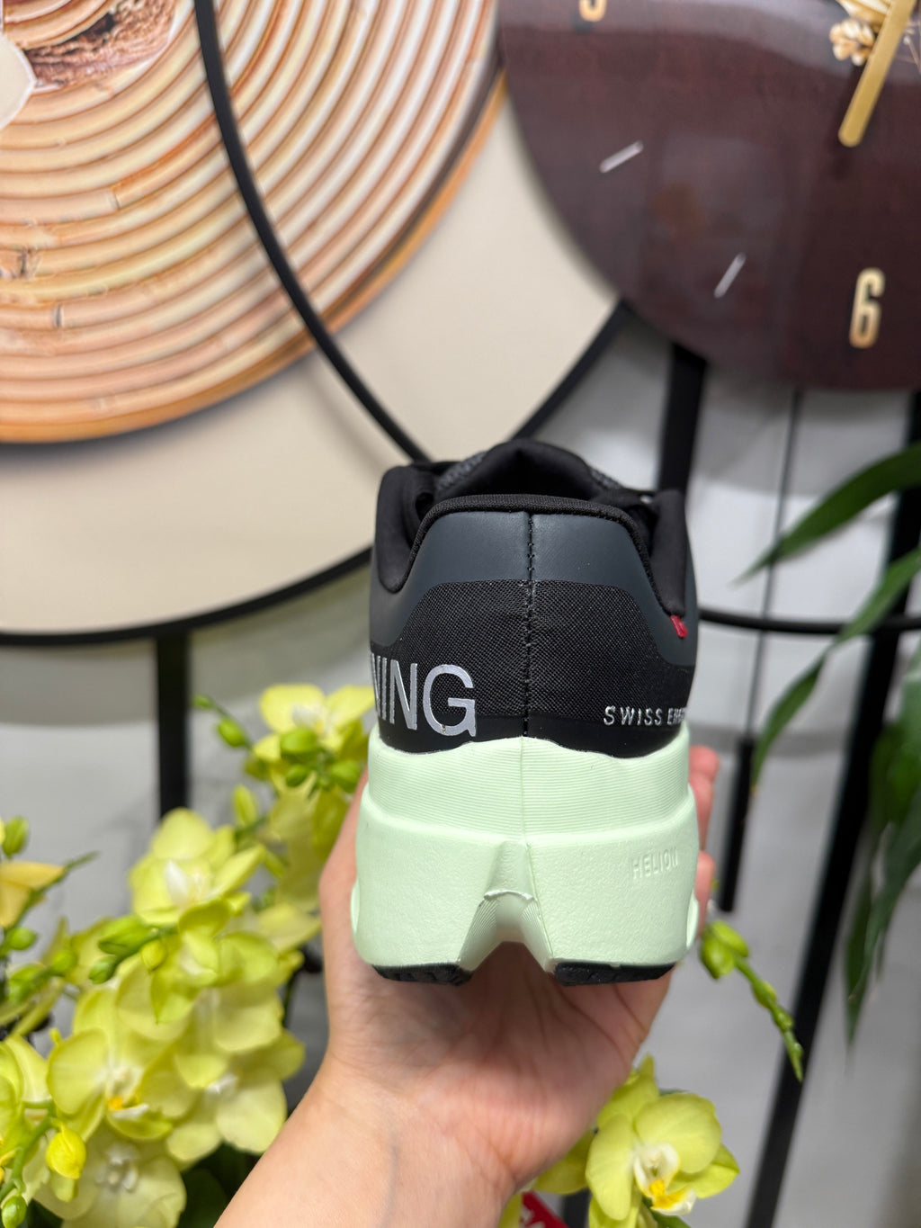 On Cloudsurfer Running Shoes, Black and Pale Green