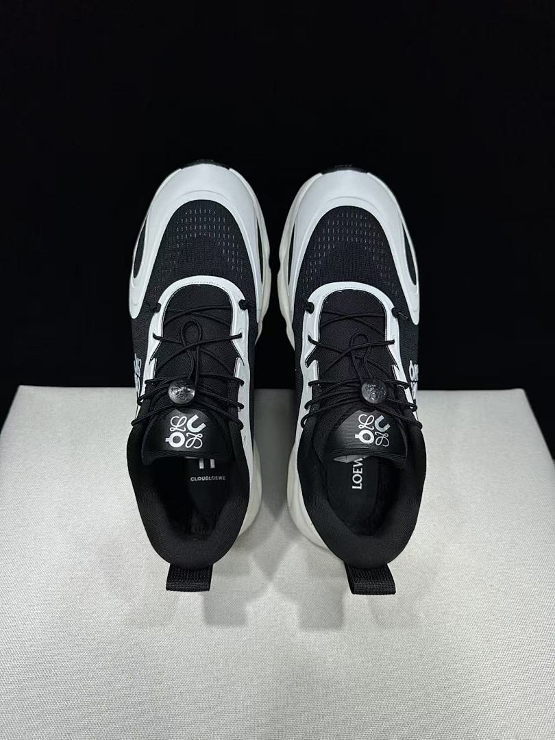 On x LOEWE Cloudventure 3.0 Black and White Sneakers