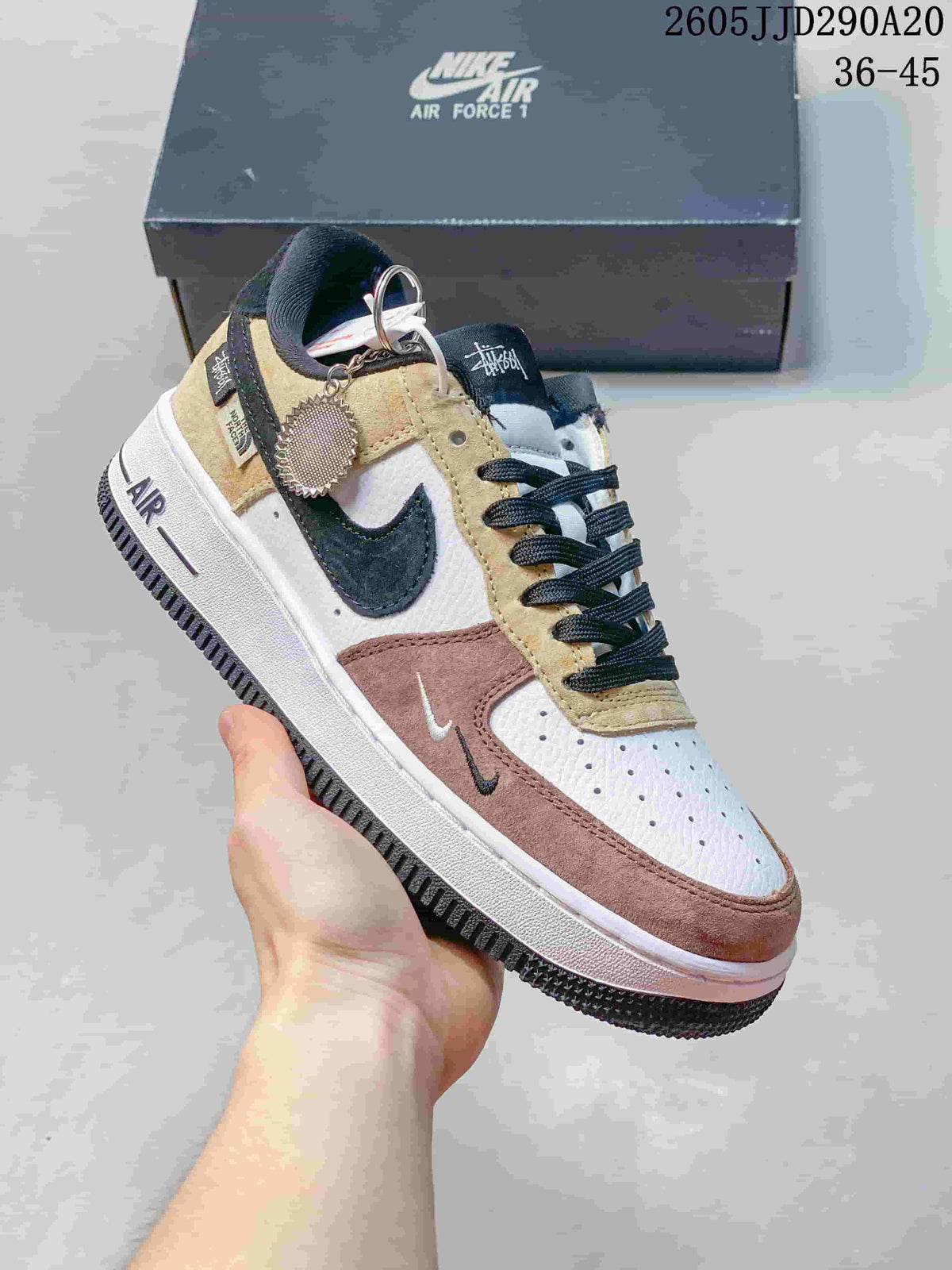 Nike WMNS Air Force 1 Shadow Sneakers Beige Pink Black