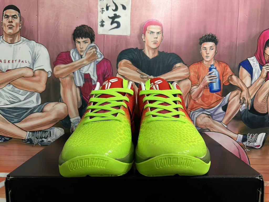 Nike Kobe 6 Basketball Shoes Red and Volt Green