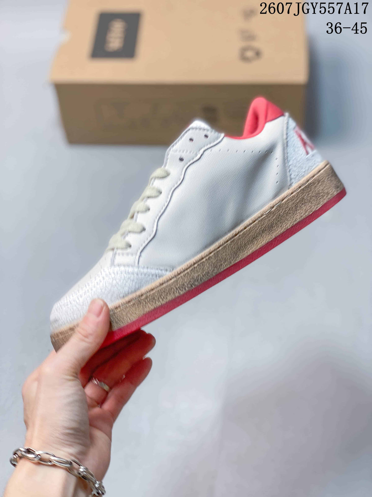 Golden Goose Ball Star White Red Low-Top Sneakers 2607TGY557A17