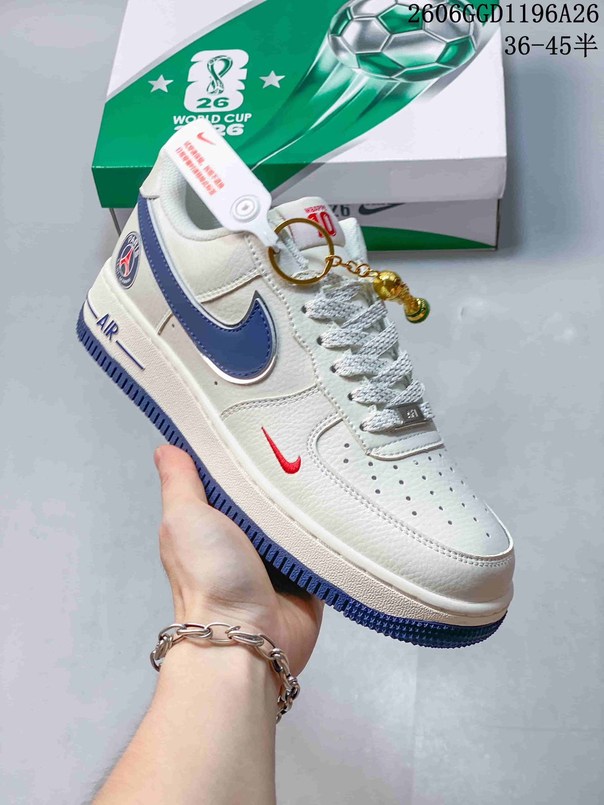 Nike Air Force 1 Low White and Blue Sneakers