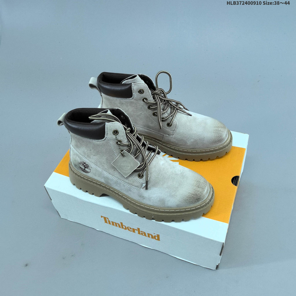 Timberland Mid-Top Lace-Up Boots in Wheat and Taupe