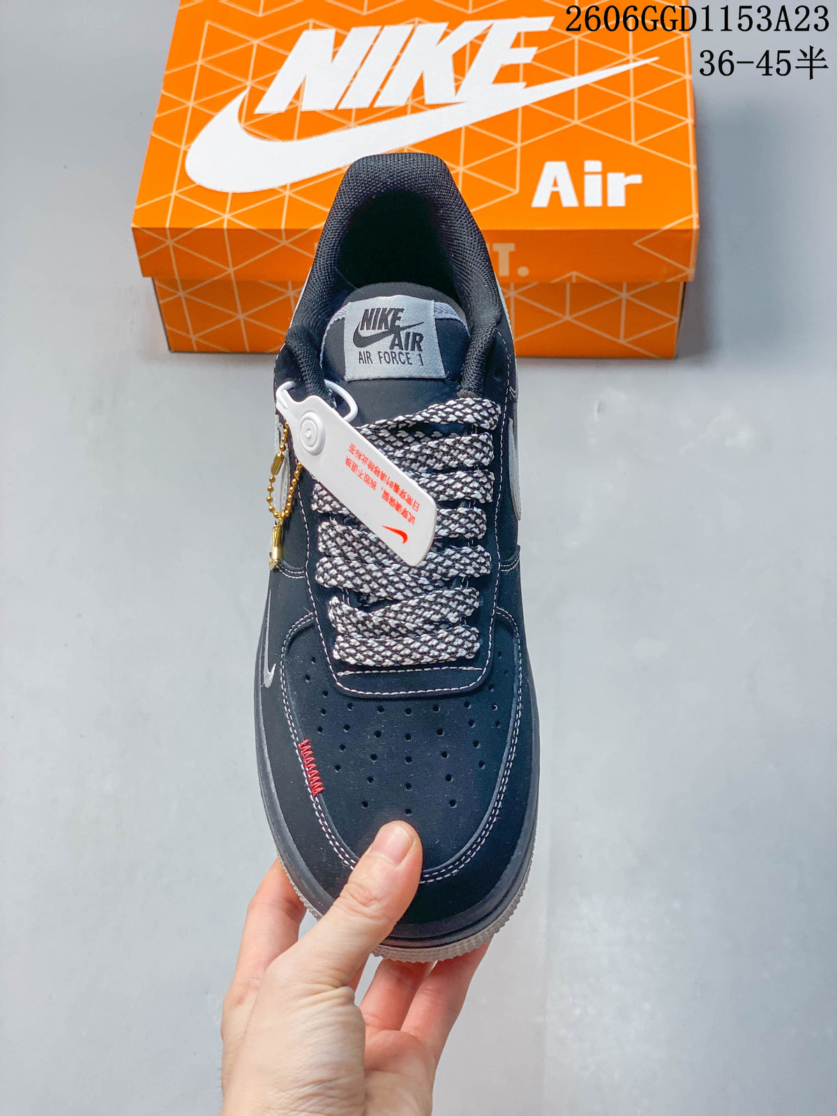 Nike Air Force 1 Low Dark Navy and Gray Sneakers