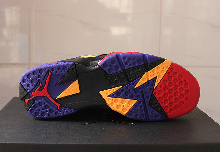 Air Jordan 7 Retro Black Colorful High-Top Sneakers