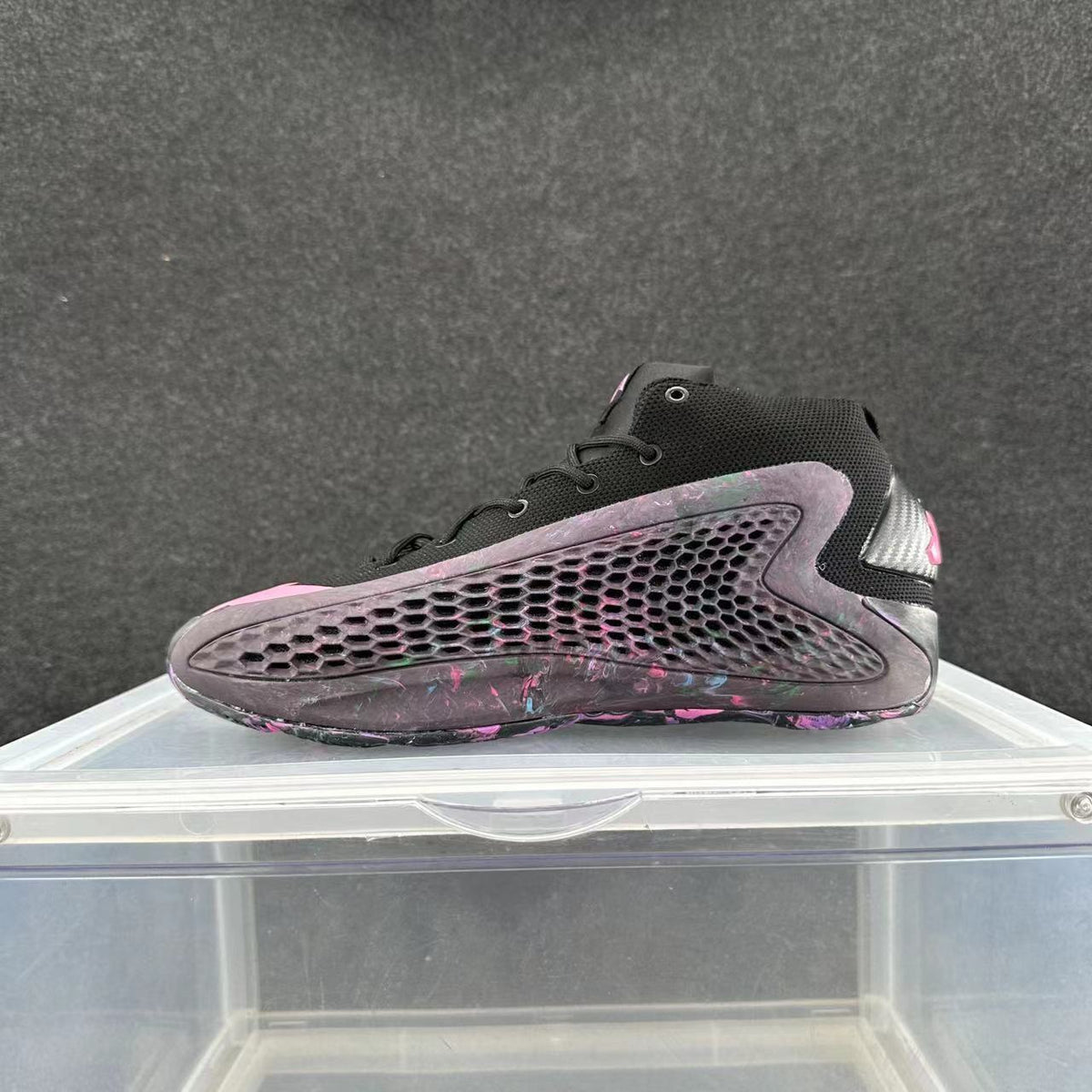 Black, Purple and Pink High-Top Sneakers
