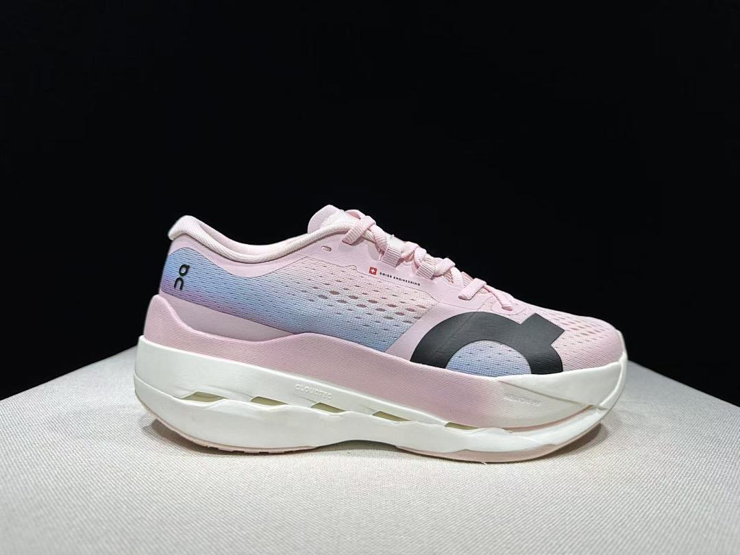 On Cloudboom Max Running Shoes in Pink and Blue