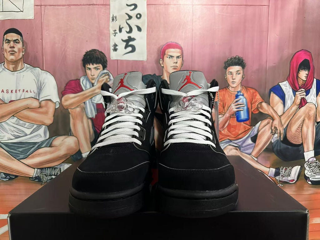 Jordan 5 Black and White High-Top Sneakers
