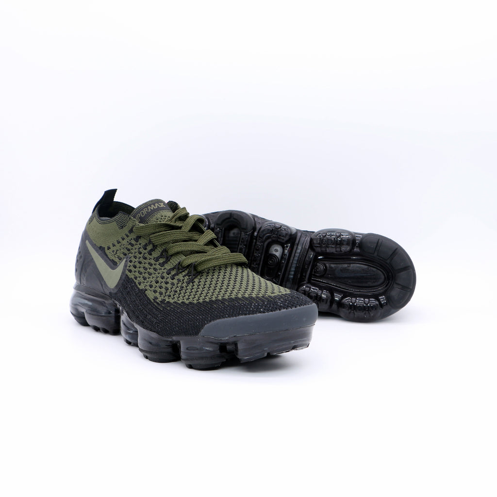 Nike Air VaporMax Flyknit Sneakers, Olive Black, 942842-0089