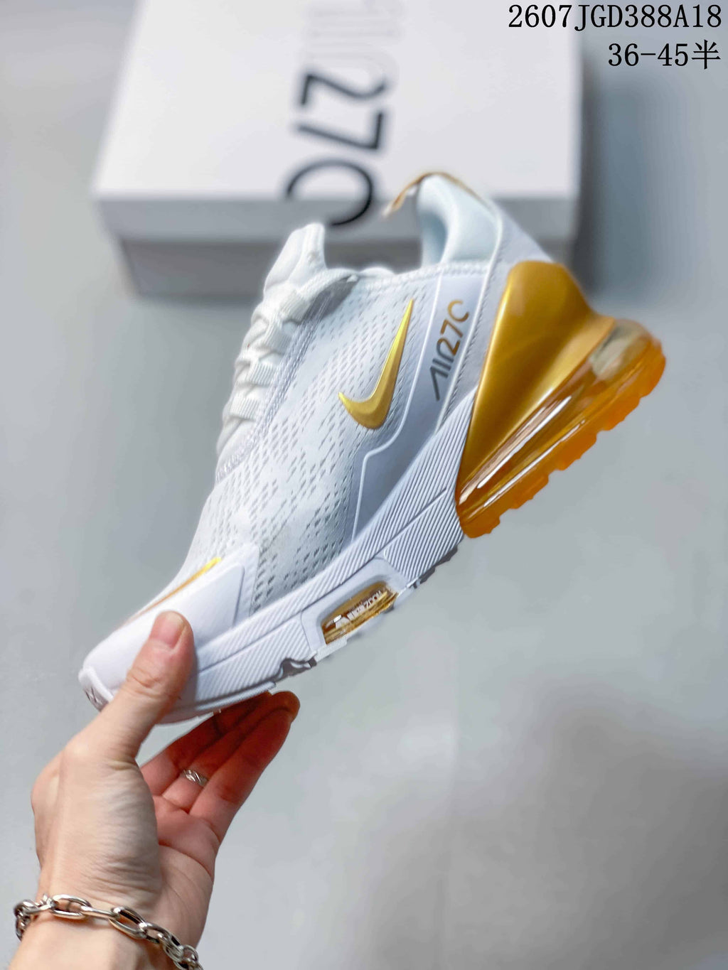 Nike Air Max 270 Premium Sneakers White Gold 2607JGD388A18