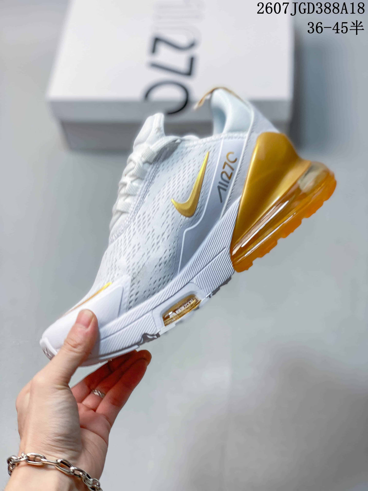 Nike Air Max 270 Premium Sneakers White Gold 2607JGD388A18