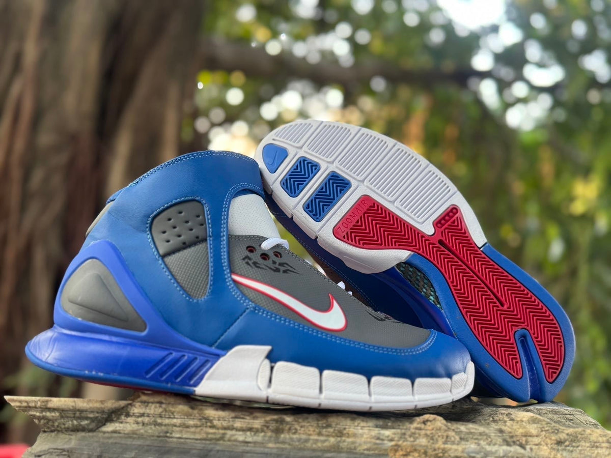 Nike Zoom Huarache 2K5 Basketball Shoes Blue Grey