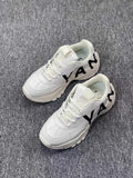 White Chunky Sneakers with Black Side Graphics
