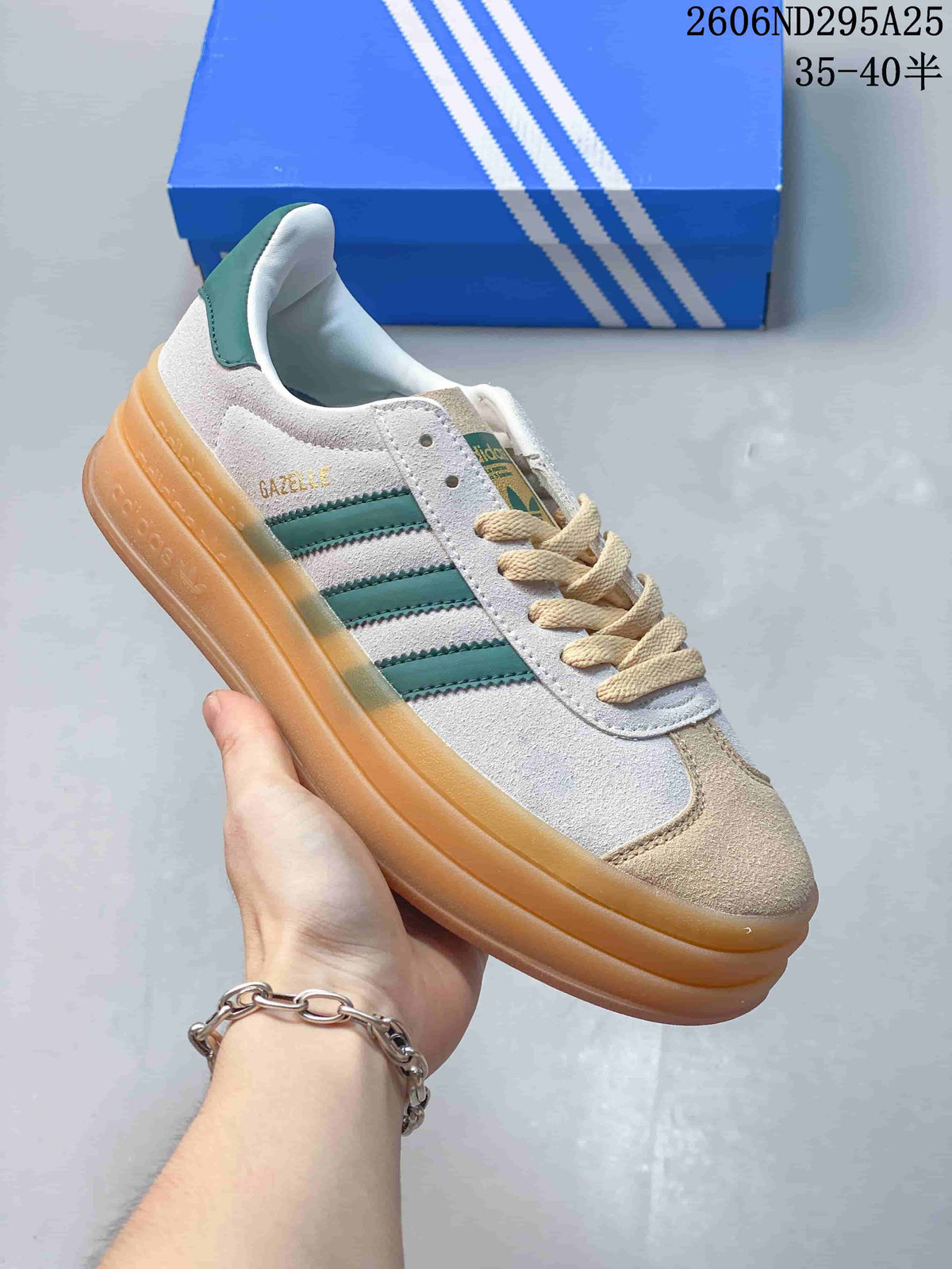 Adidas Gazelle Bold W Sneakers White Green Gum Sole 2606ND295A25