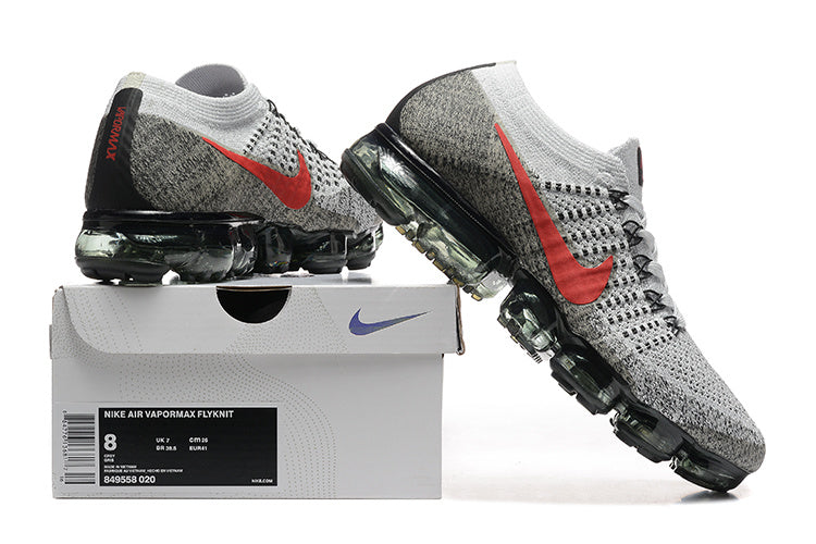 Nike Air VaporMax Flyknit 849558-020 Grey Red Sneakers