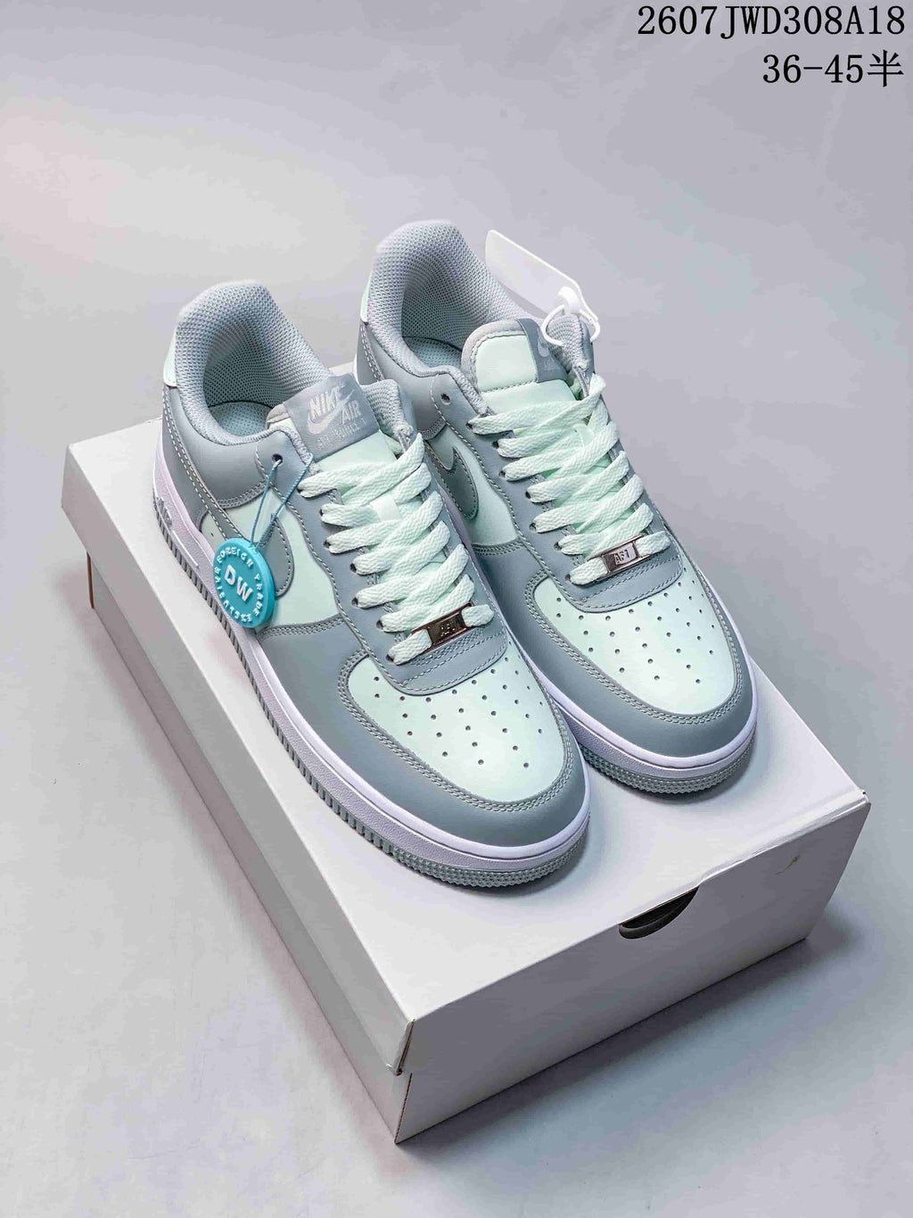 Nike Air Force 1 '07 Low Sneakers Light Blue and White