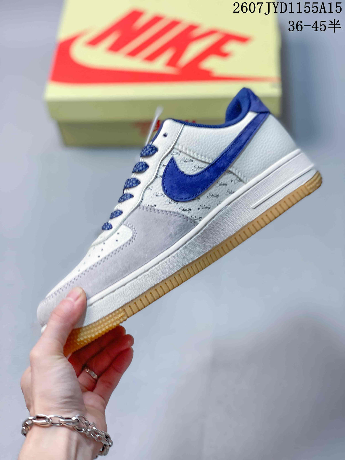Nike Air Force 1 White Grey Blue Sneakers 2607JYD1155A15