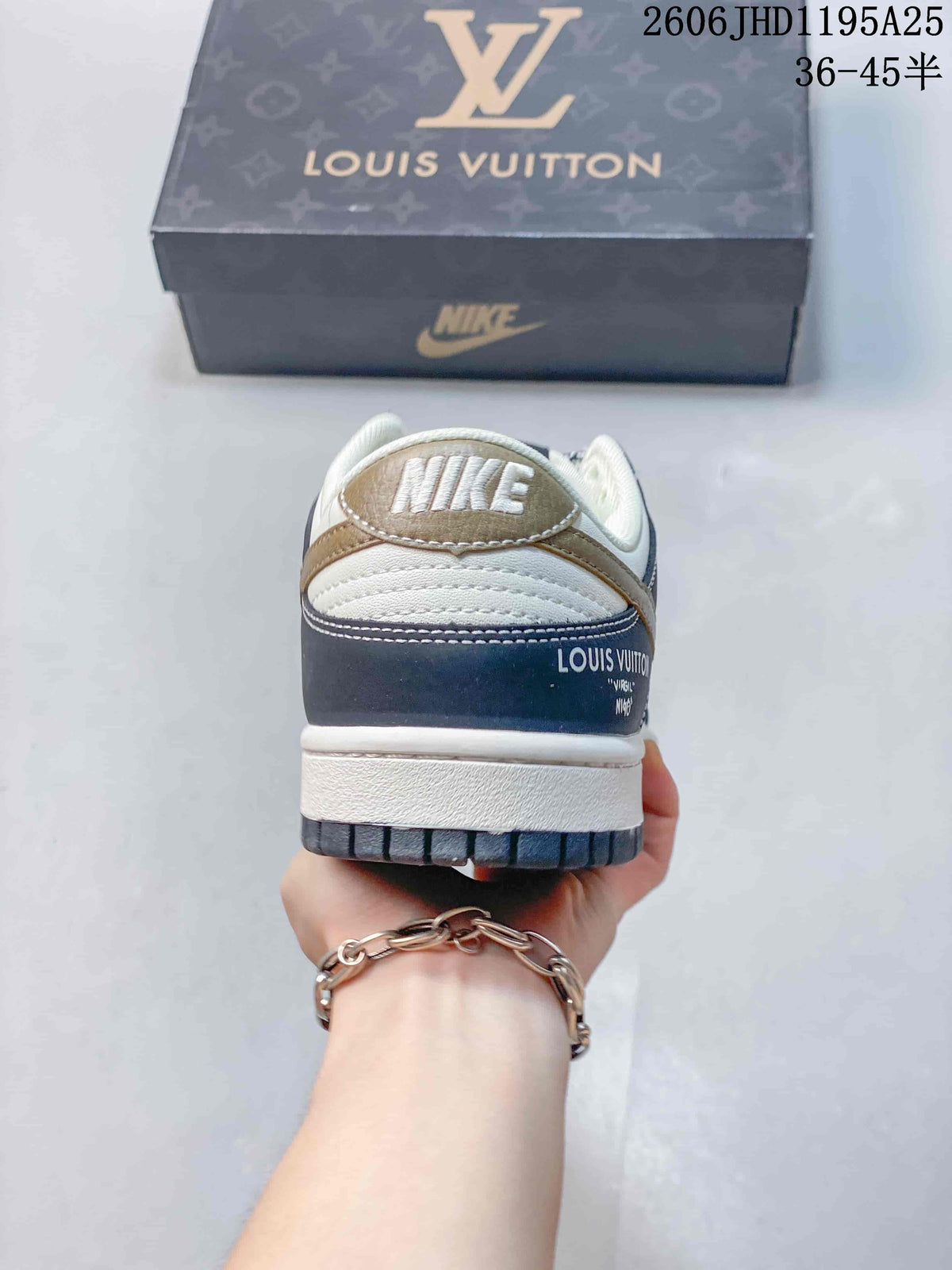 Nike Dunk Low Louis Vuitton Monogram Print Sneakers