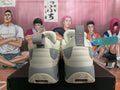 Beige Basketball Sneakers with Gray Accents