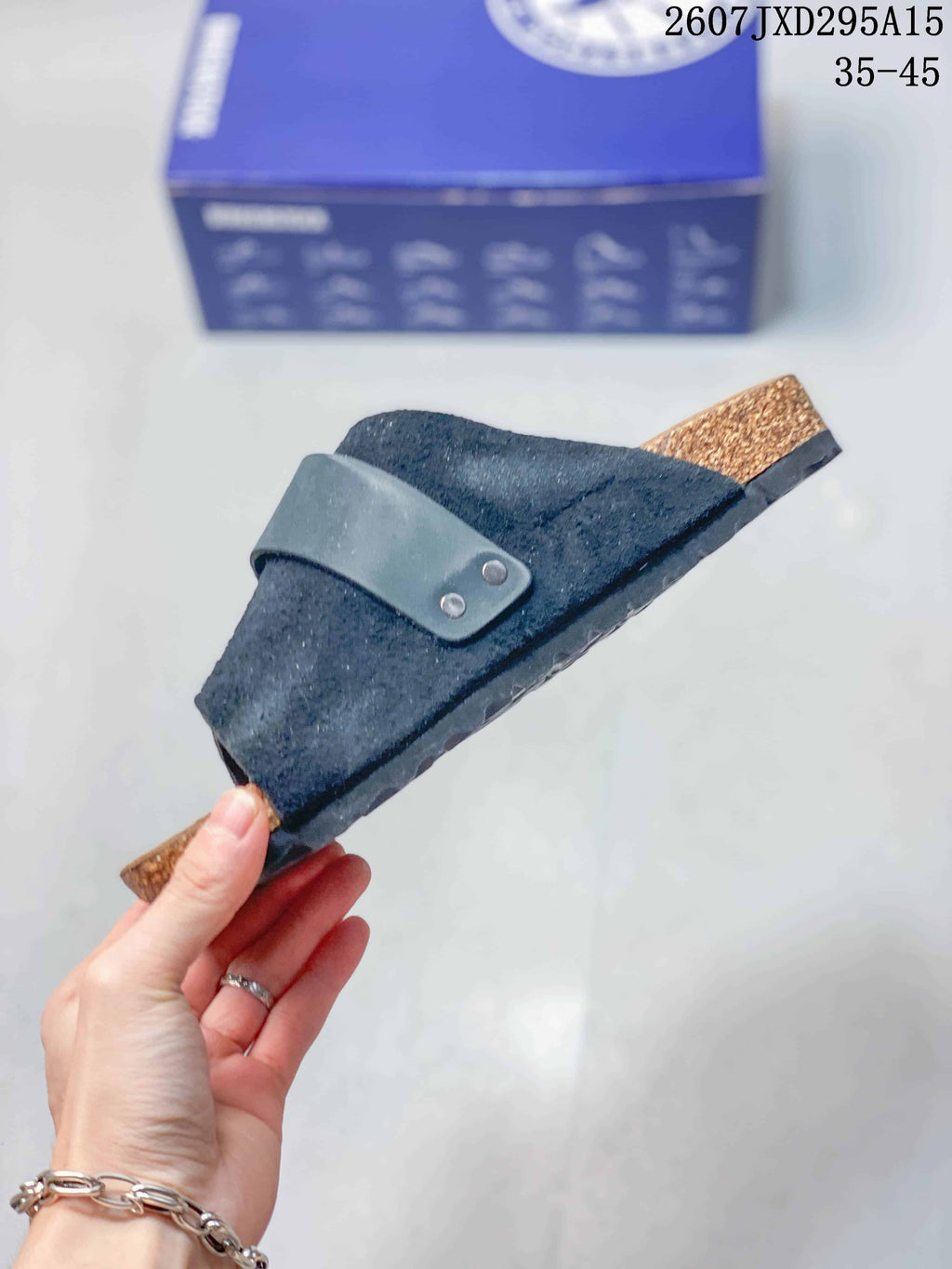 Birkenstock Suede Buckle Sandal Dark Blue 2607JXD295A15