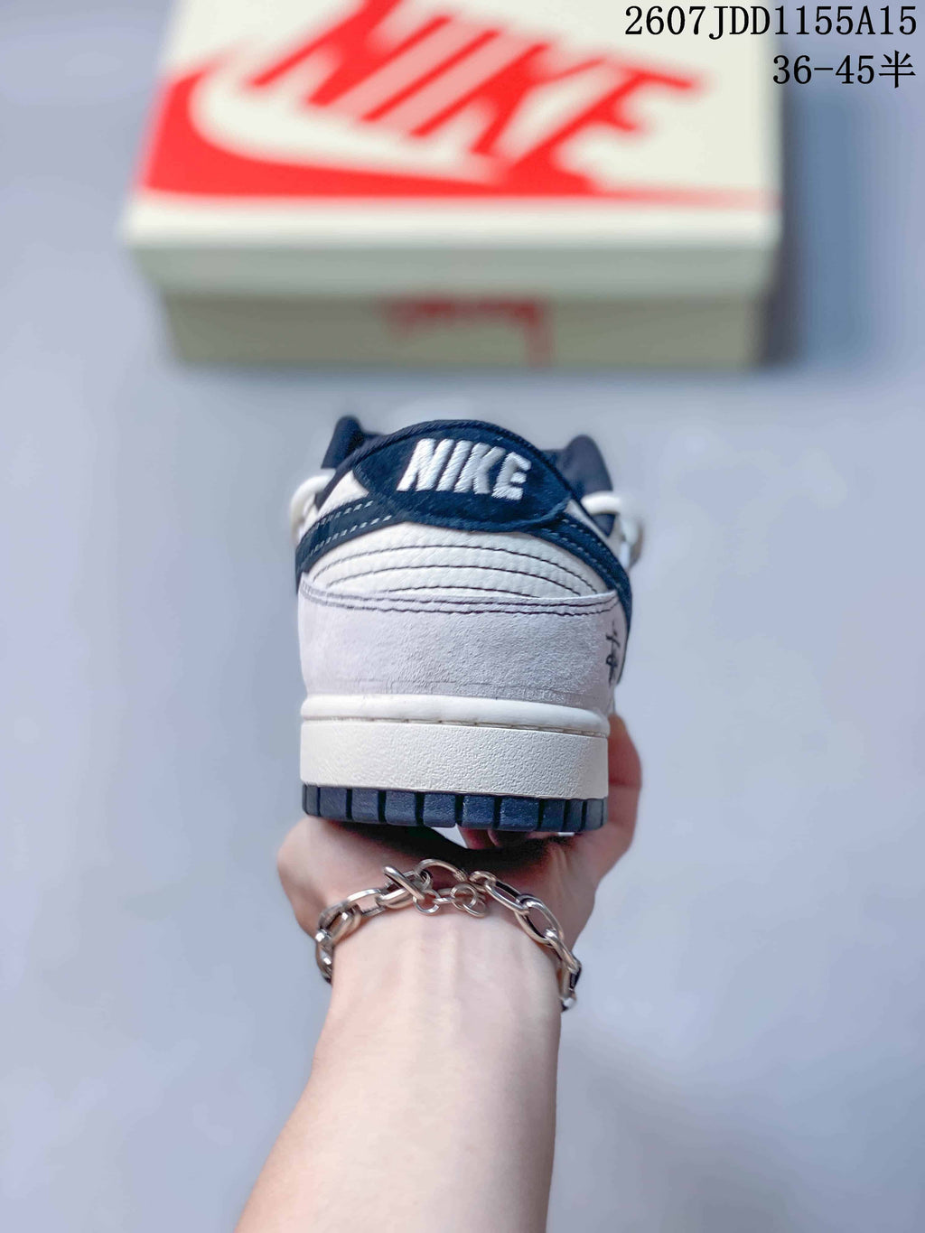 Nike SB Dunk Low Gray White Navy Sneakers