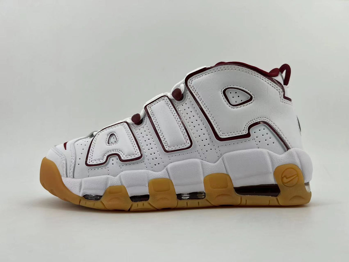 Nike Air More Uptempo Sneakers White Burgundy FJ2846-100