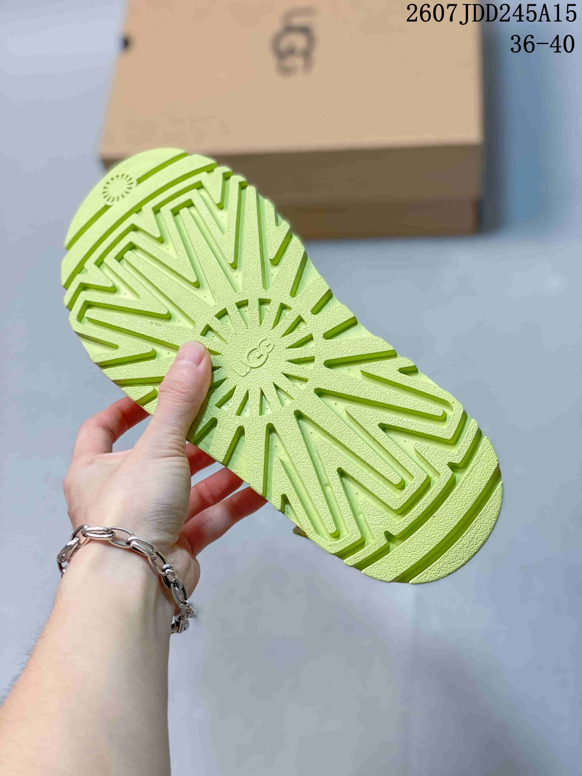 UGG GoldenGlow Women’s Platform Sandals in Lime Green