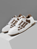 AIVIRI MFS003-126 White and Brown Low-Top Sneakers