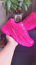 Adidas Pink Running-Style Sneakers