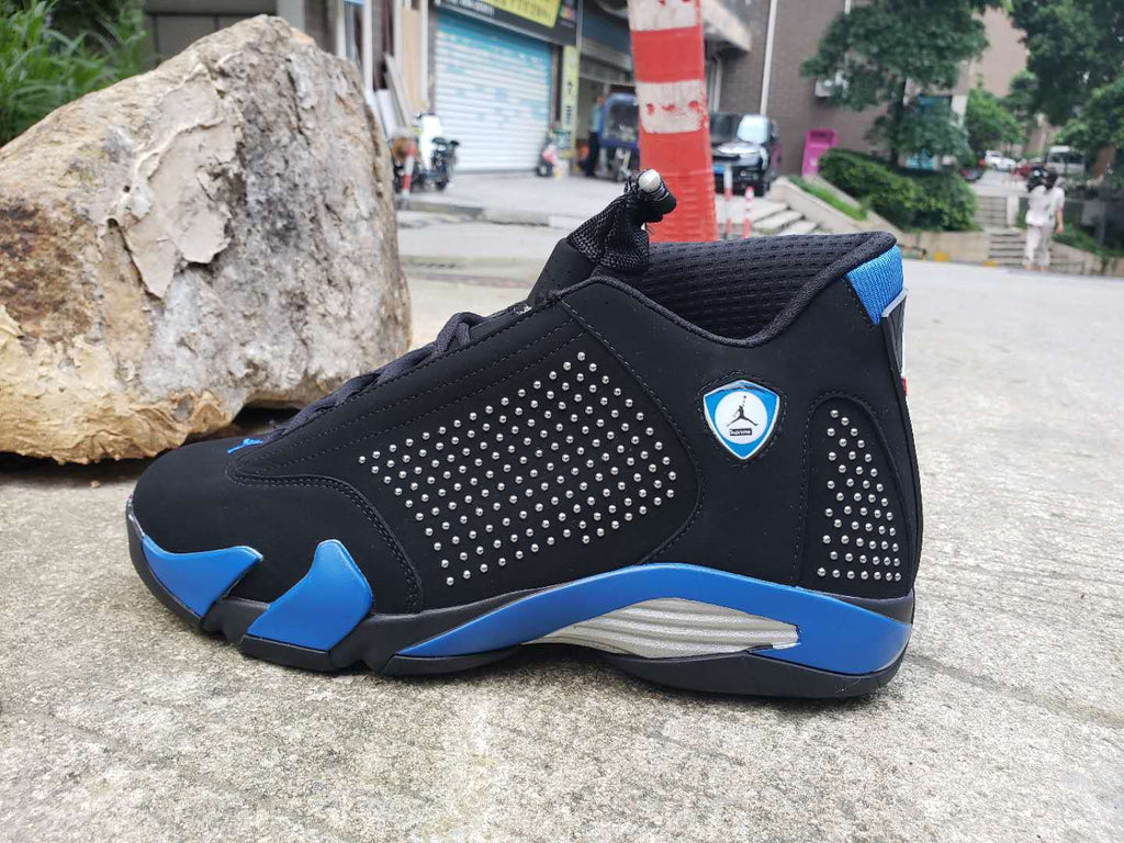 Air Jordan 14 Supreme-Style Sneakers in Black and Blue