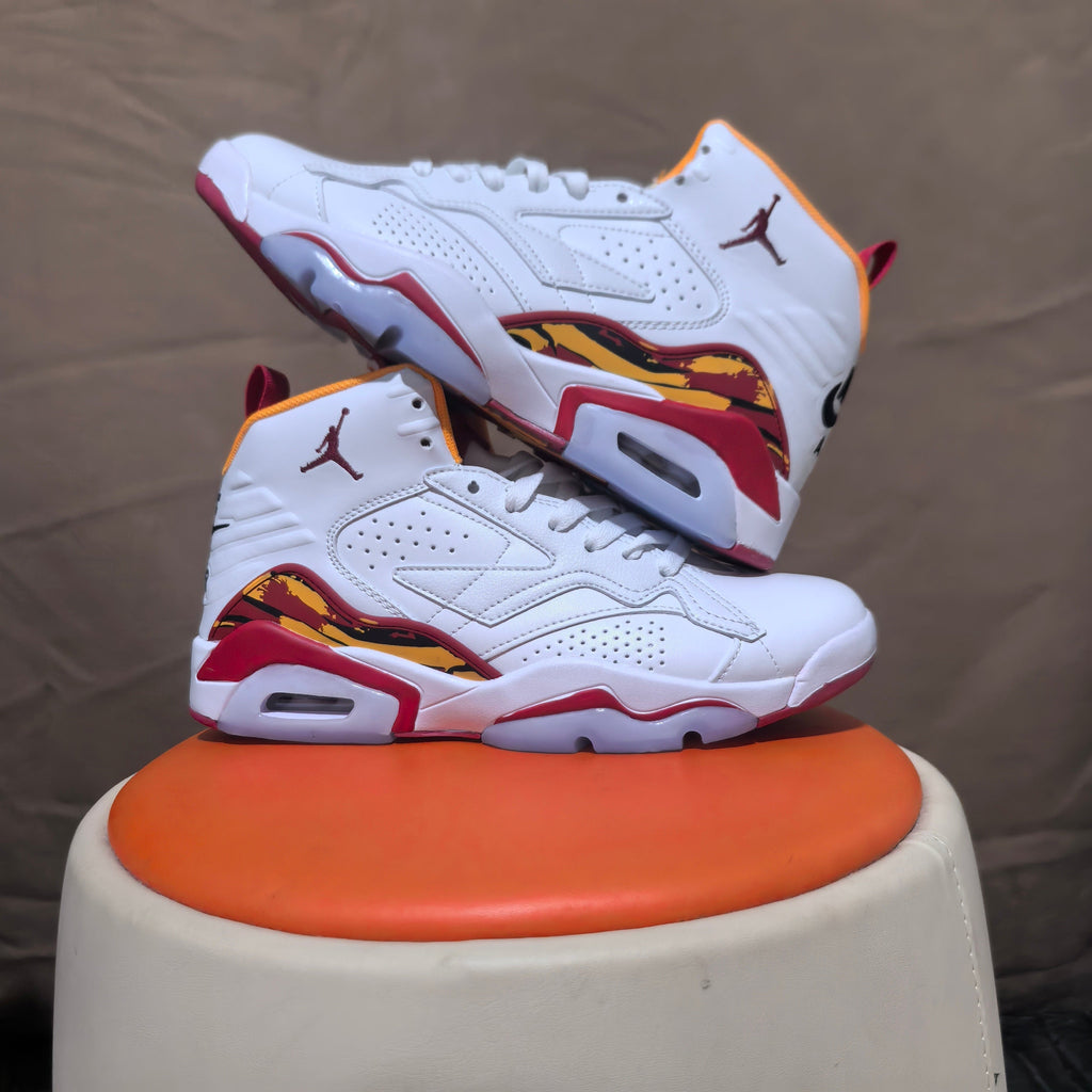 Jordan 6 Retro White and Red High-Top Sneakers