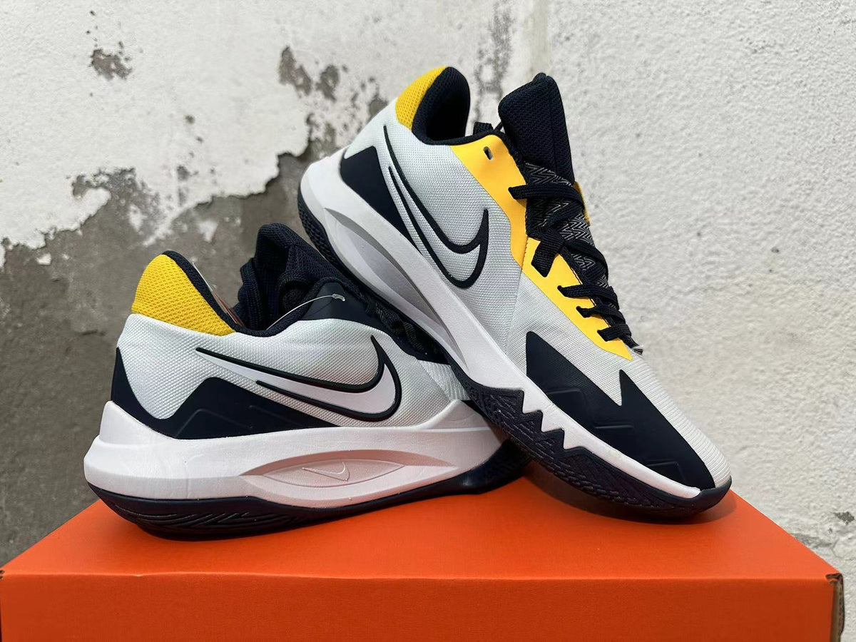 Nike Basketball Shoes, White, Navy and Yellow