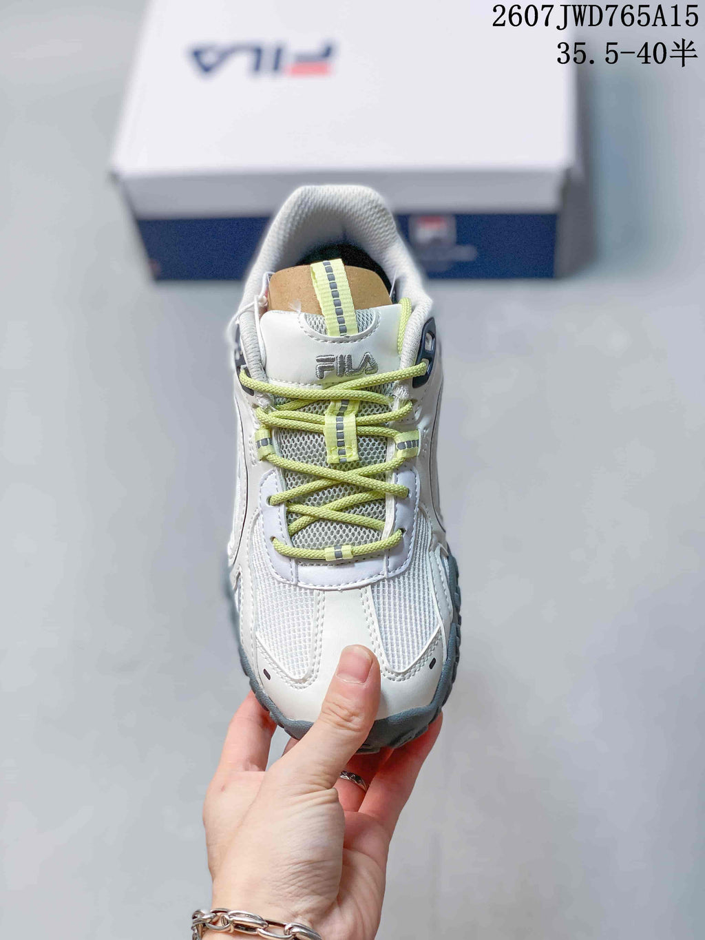 FILA Pebble Low-Top Sneakers White Lime 711650UTU