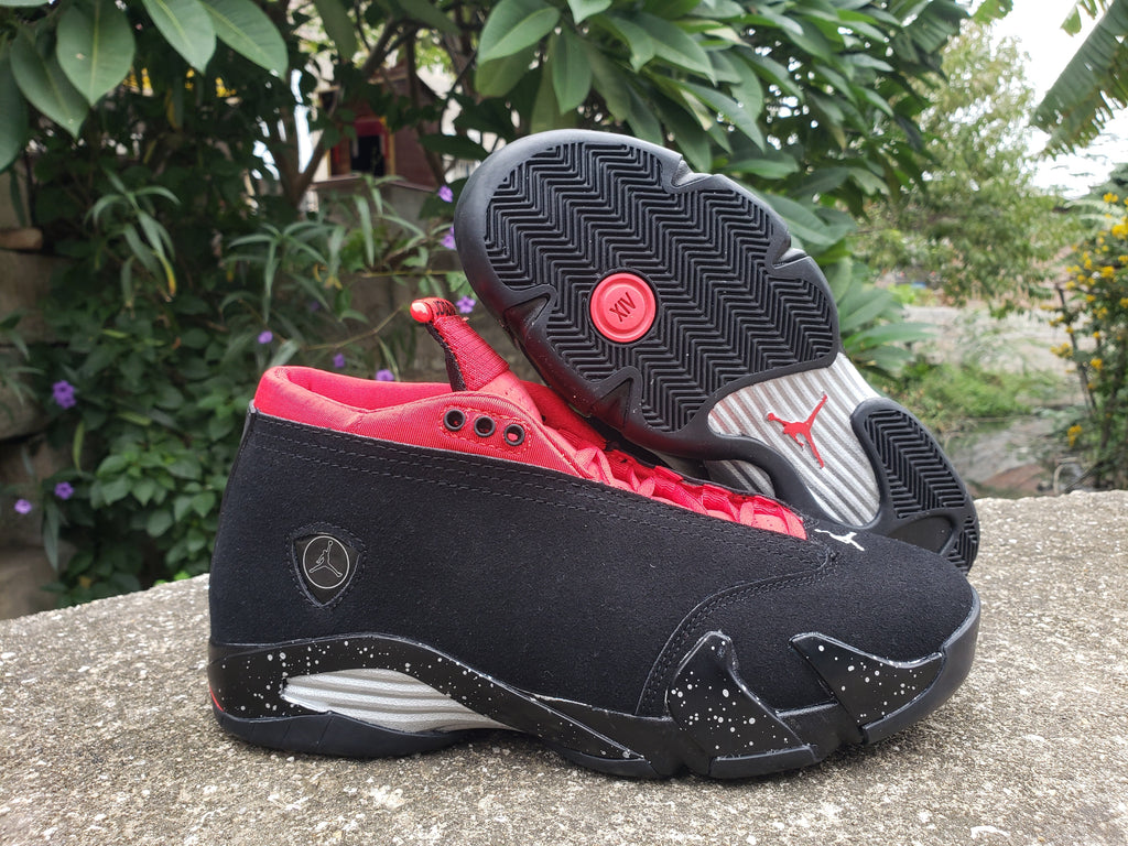 Jordan Air Jordan 14 Black and Red Mid-Top Sneakers