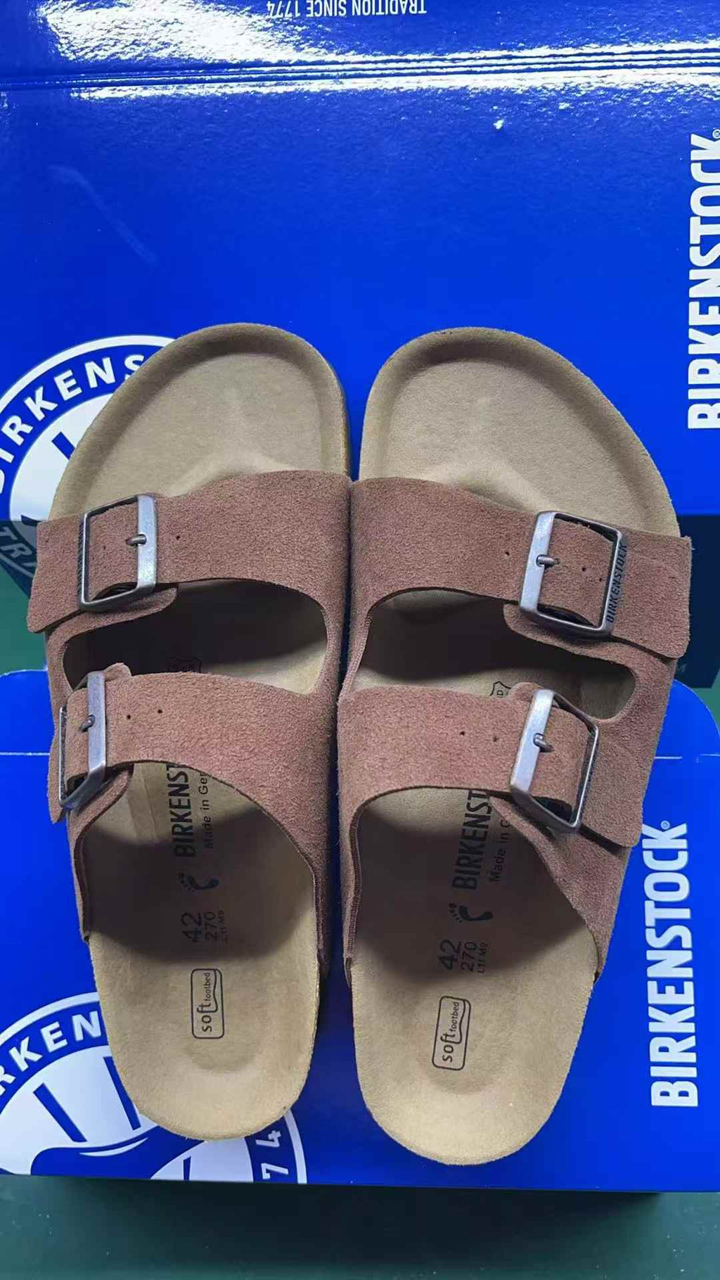 Birkenstock Arizona Suede Two-Strap Sandals
