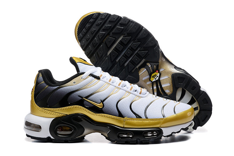 Nike Air Max Plus White Gold Black Sneakers